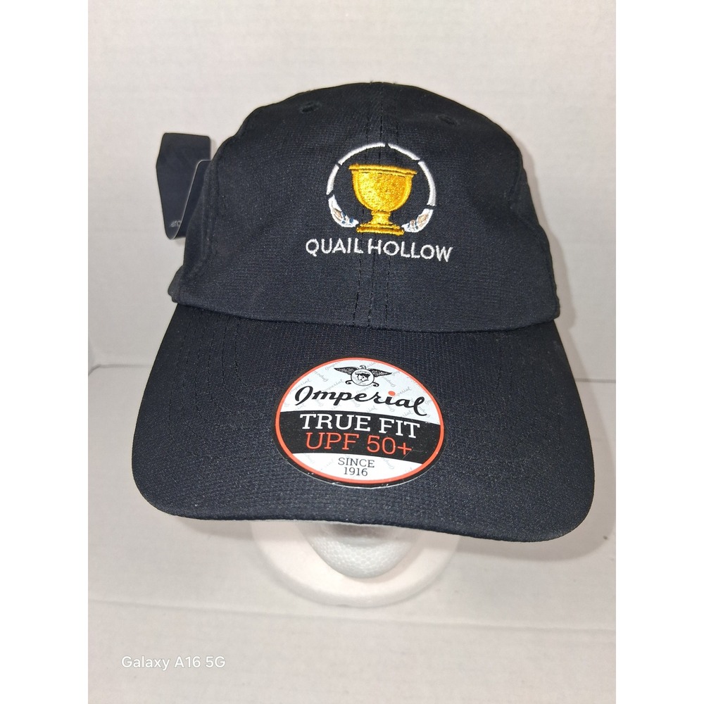 Quail Hollow Golf Hat Imperial True Fit Carolina CAT Black Cap Mens